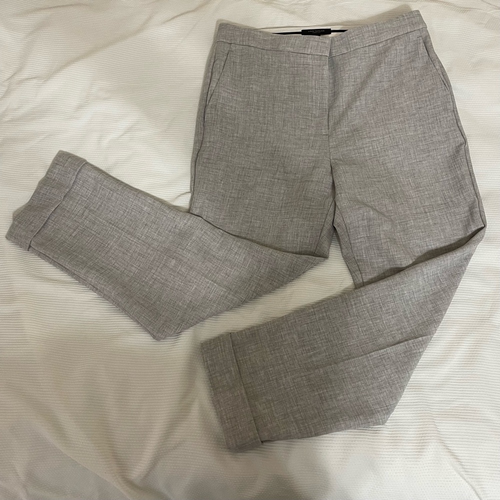 Ann Taylor Gray Straight Leg Trousers